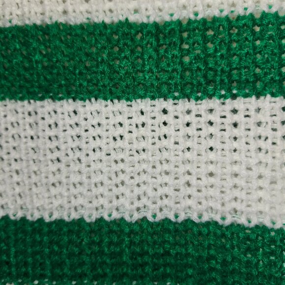 25058 NWT!!! LOVE CHANGE ITALY Kelly Green & White Stripe Sweater 1X - Picture 7 of 10